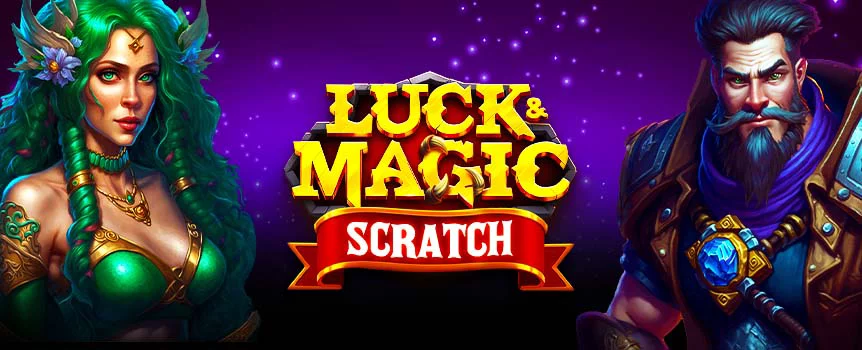 Experience the enchantment of Luck & Magic Scratch, a game that features mystical card selection, Instant Win reveals, and thrilling Multipliers for dynamic gameplay.