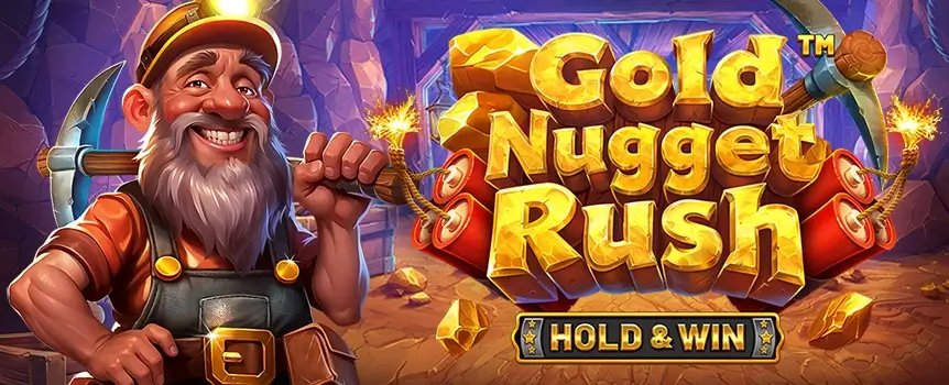 Dig deep and spin hard in Gold Nugget Rush at SlotsLV! Trigger Hold & Win, unleash Boosts, and strike up to 12,395x.