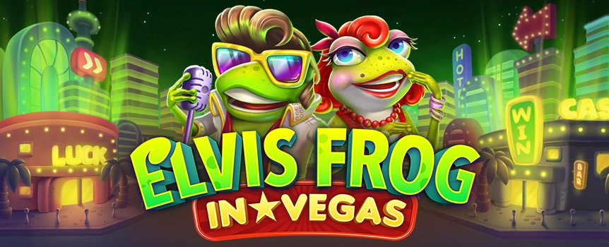 Vegas can be a strange place, but we doubt anyone has ever seen a frog dressed as Elvis when walking around the city! But that’s exactly what you’ll see when you play the incredible Elvis Frog in Vegas online slot at Slots.lv. If you spin the reels of this slot and get lucky, you could find yourself winning a jackpot worth 1,000x your bet.
If you enjoy bonus features, you’ll love what you find at Elvis Frog in Vegas. The pick of the bunch is the Coin Respin bonus, which is where you’ll be able to scoop the Mega jackpot, the game’s jackpot. So, if you’re looking for a great slot with a unique theme, exciting features, and huge prizes, start spinning the reels of Elvis Frog in Vegas today!
