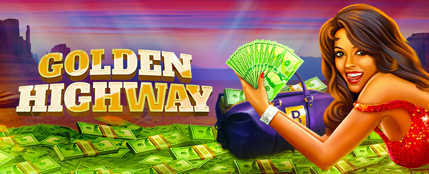 Who said road trips have to be boring? Experience the ultimate cross-country drive as you cruise along the famous Route 66 in the online video slot, Golden Highway. This game puts you behind the wheel as you spin the reels in the hopes of landing some big wins! 